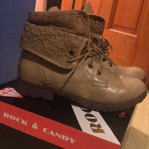 Rock and candy combat boots NWT